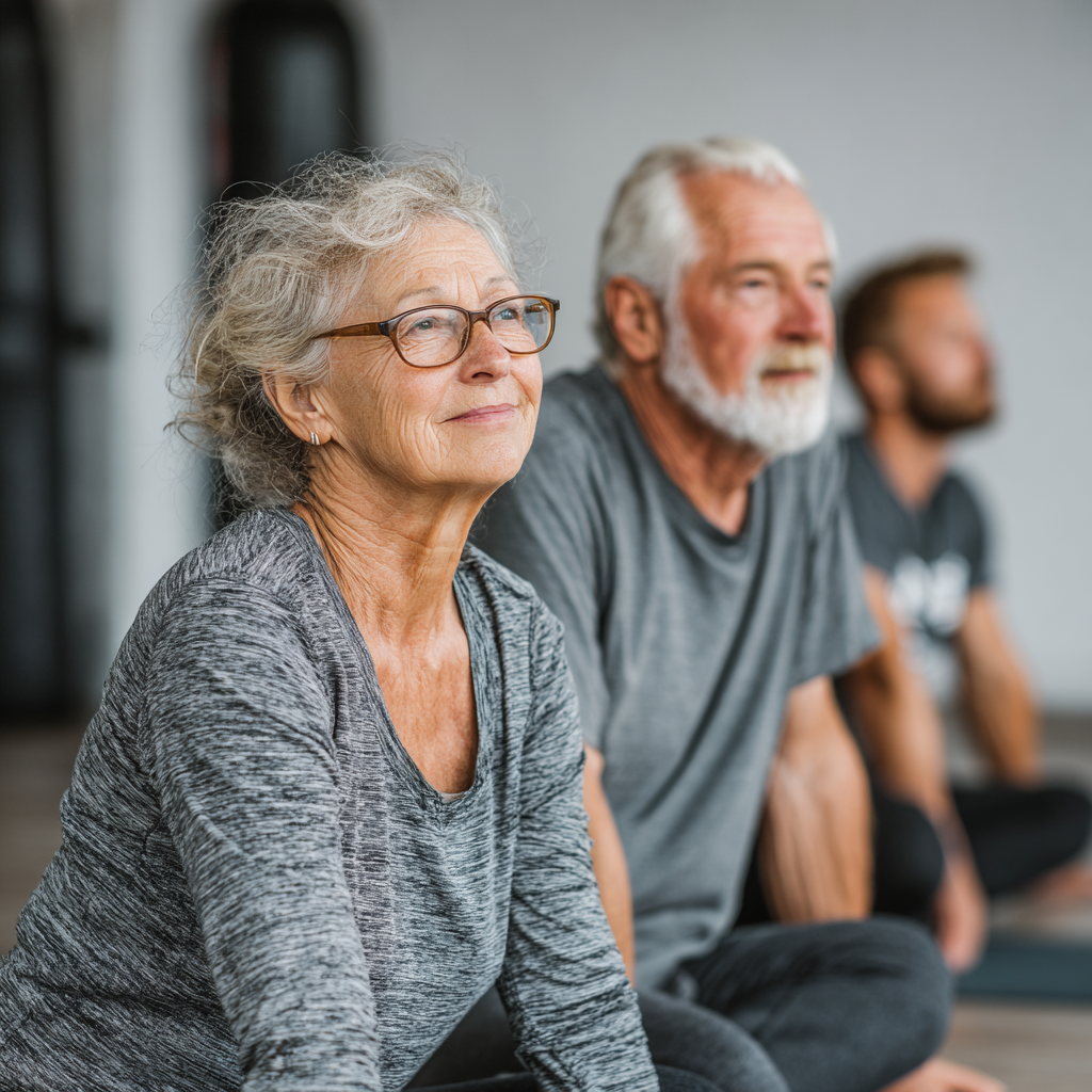 Щаслива група старших людей після тренування